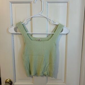 Brandy Melville Light Green Ribbed Tank Top